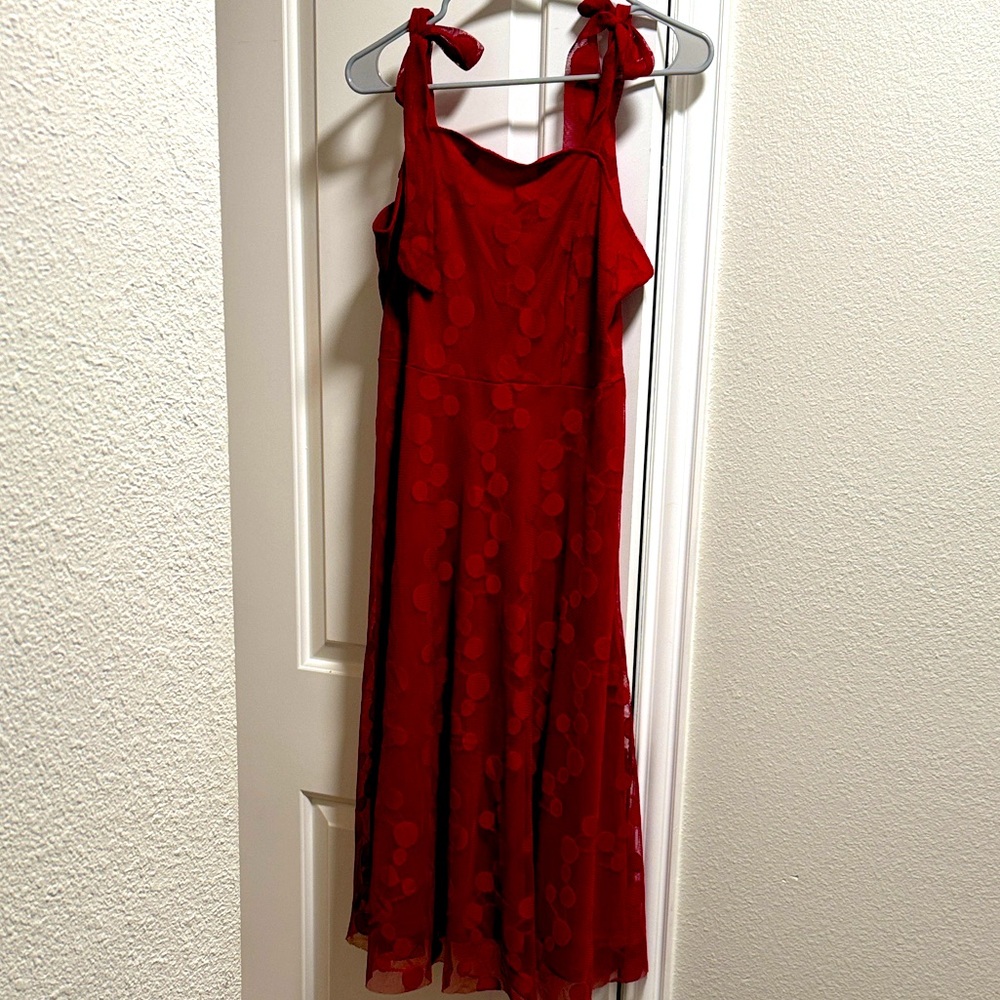 Light and Fun Red Polka Dot Dress